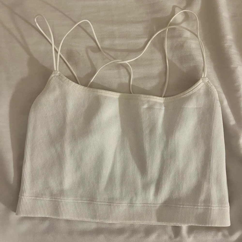 Gilly Hicks White Ribbed Tank Top